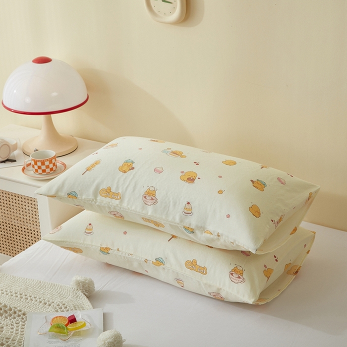 91家纺网 家纺一手货源 找家纺 2025款A类母婴级全棉双层纱枕套_4032 小黄鸭