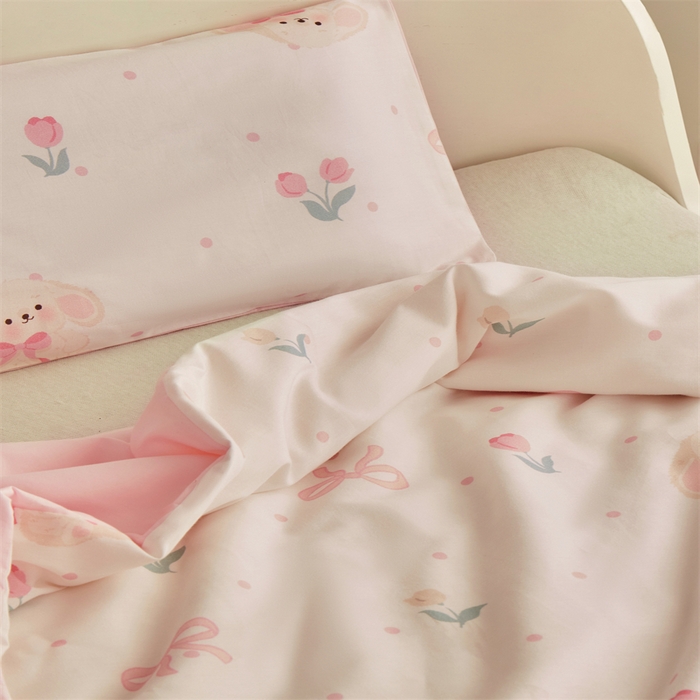 91家纺网 家纺一手货源 找家纺 艾佳宝贝 2025A类儿童全棉多功能单被套可拆式夏被四季被子 小香兔