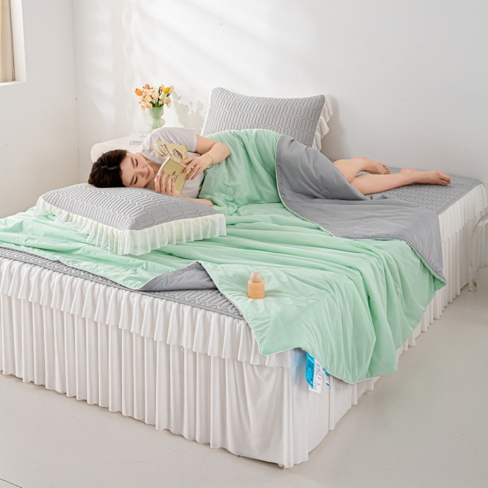 91家纺网 家纺一手货源 找家纺 （总）2025新款直播新款凉感丝超柔印花夏凉被