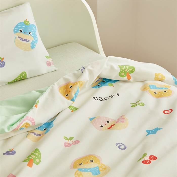 91家纺网 家纺一手货源 找家纺 艾佳宝贝 2025A类儿童全棉多功能单被套可拆式夏被四季被子 贪吃蛇