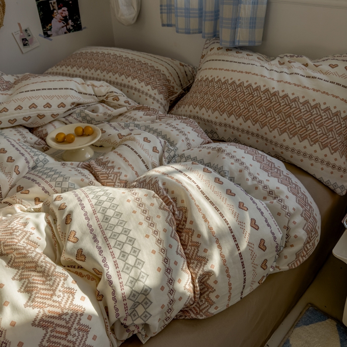 91家纺网 家纺一手货源 找家纺 塔塔家居  2025新款全棉纯棉双层纱被套单品单被套被套单件 春和日丽