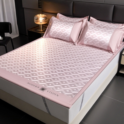 全季家居 2025新款5A抗菌3D立体冰柔凉感冰丝席 格调-淡粉 床席款