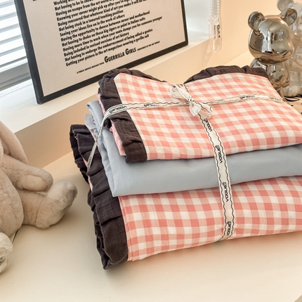 91家纺网 家纺一手货源 找家纺 （总）凯洛奇 2025新款1法式小清新蕾丝花边水洗棉四件套-风格二【提供买家秀】