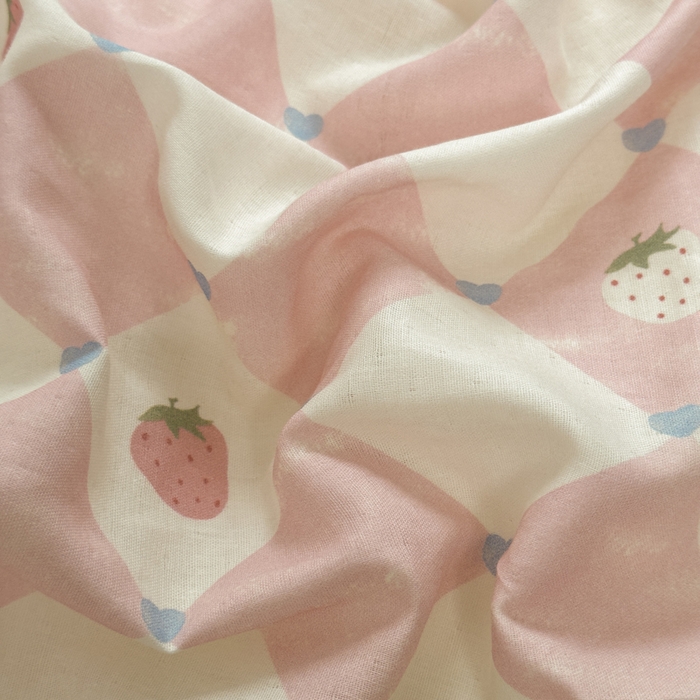 91家纺网 家纺一手货源 找家纺 塔塔家居  2025新款全棉纯棉双层纱四件套 草莓酱·粉