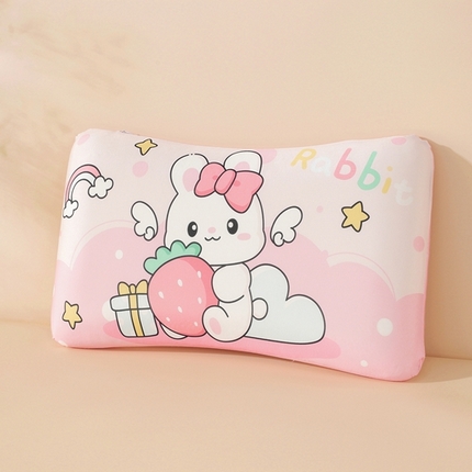 温蔓2025新款冰感丝卡通印花亲肤枕 淡粉玩偶加内胆