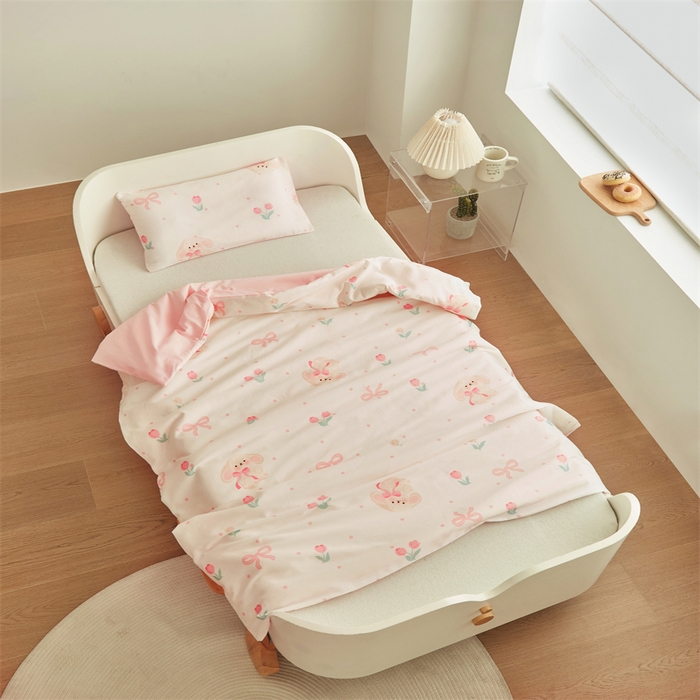 91家纺网 家纺一手货源 找家纺 艾佳宝贝 2025A类儿童全棉多功能单被套可拆式夏被四季被子 小香兔