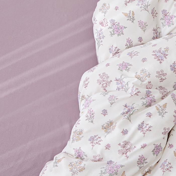 91家纺网 家纺一手货源 找家纺 蕾诺家纺 2025新款直播新款A类有氧提花云纱棉圆角吊边工艺四件套学生三件套 莫奈花园