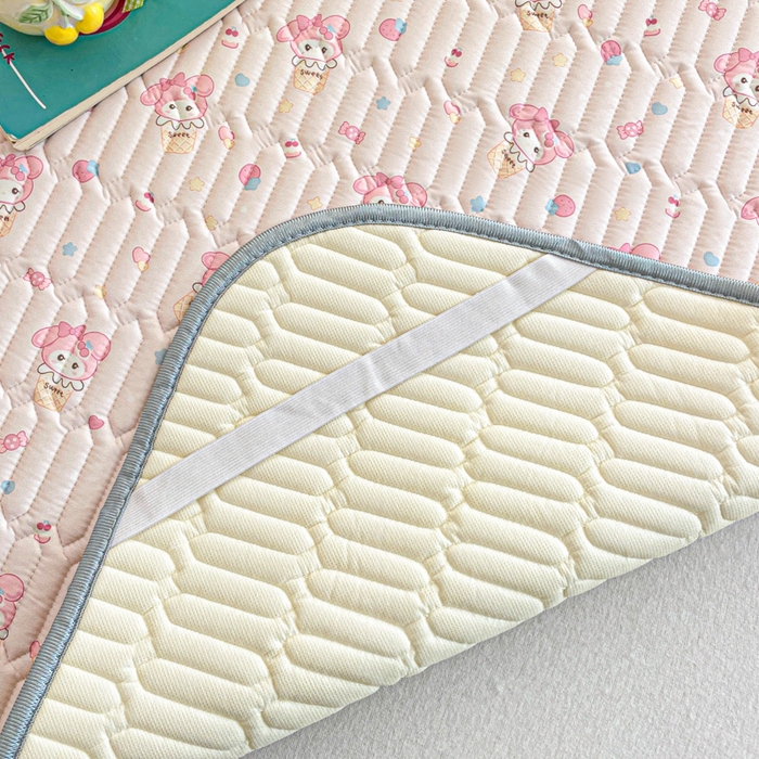 91家纺网 家纺一手货源 找家纺 贝扬思家纺 2025新款亲肤舒适可爱乳胶凉席席子系列 猫咪豆豆