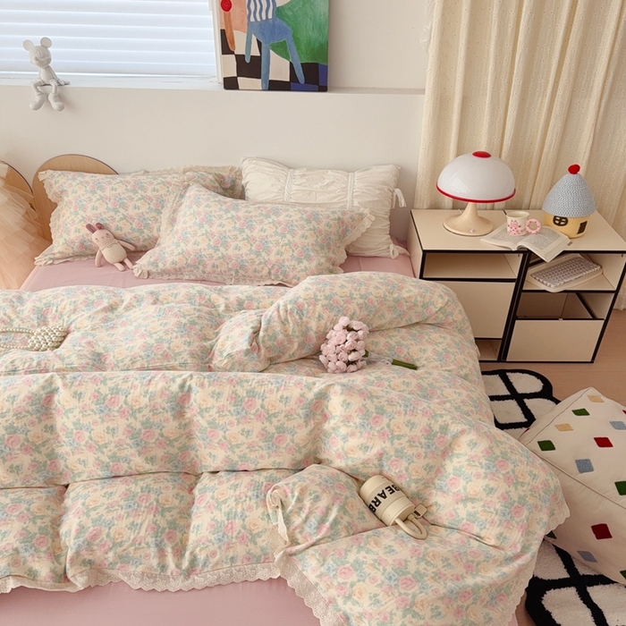 91家纺网 家纺一手货源 找家纺 于果 2025新款全棉双层纱花边款 佩洛斯