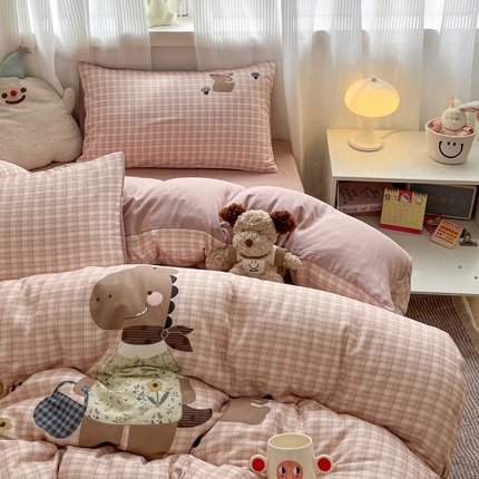 莱米家纺 2025新款全棉双层纱数码印花四件套 悠闲假日