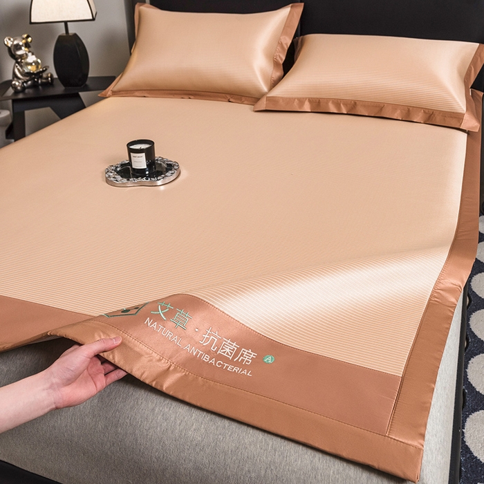 91家纺网 家纺一手货源 找家纺 （总）全季家居 2025新款5A加厚加密艾草碳光席冰丝席