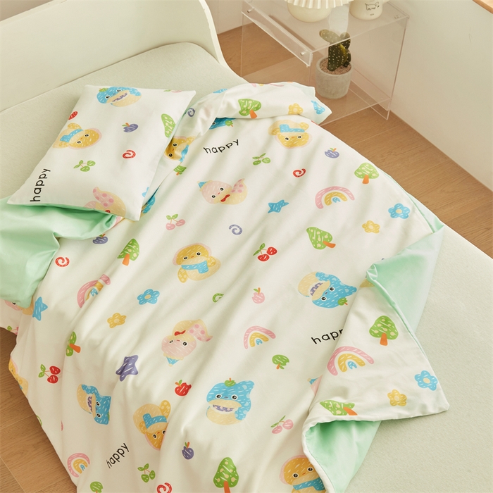 91家纺网 家纺一手货源 找家纺 艾佳宝贝 2025A类儿童全棉多功能单被套可拆式夏被四季被子 贪吃蛇