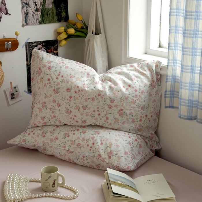 91家纺网 家纺一手货源 找家纺 塔塔家居  2025新款全棉纯棉双层纱床单床笠单品 花序