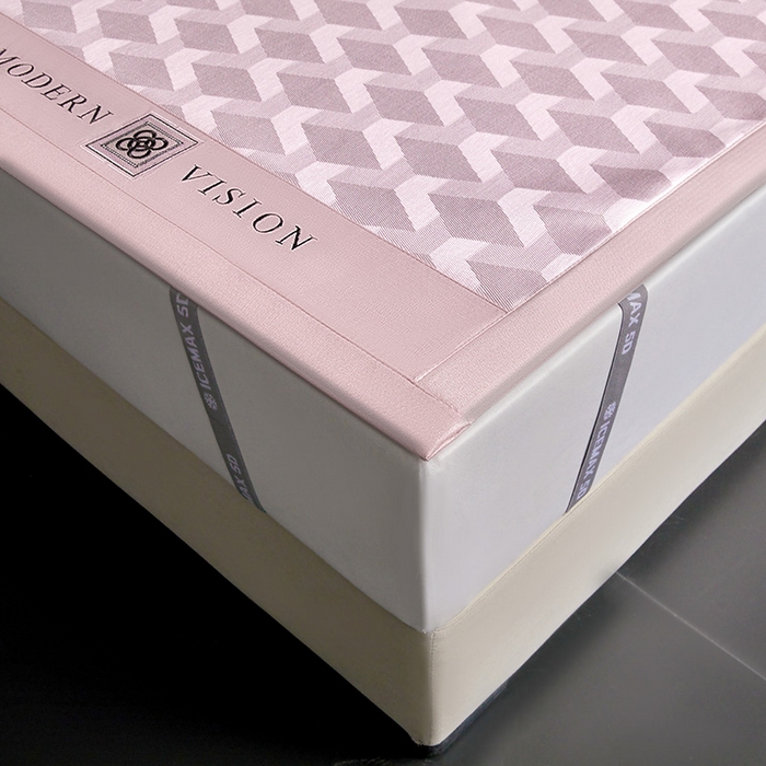 91家纺网 家纺一手货源 找家纺 全季家居 2025新款5A抗菌3D立体冰柔凉感冰丝席 菱形-淡粉 床席款