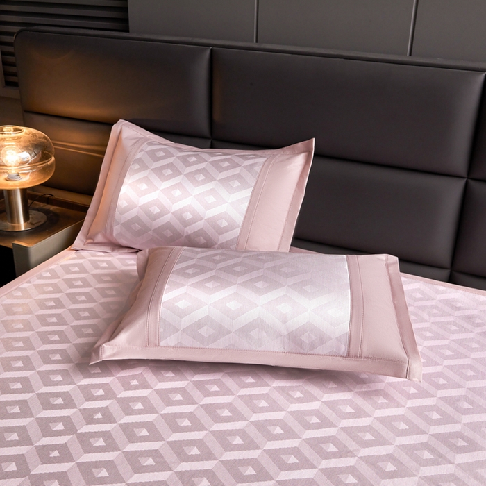 91家纺网 家纺一手货源 找家纺 全季家居 2025新款5A抗菌3D立体冰柔凉感冰丝席 格调-淡粉 床席款