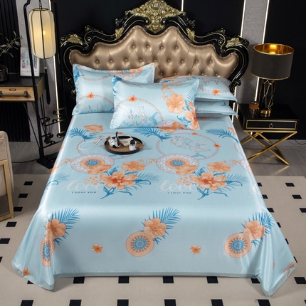 91家纺网 家纺一手货源 找家纺 （总）悦织湾家纺  2025新款印花斜纹冰丝席三件套