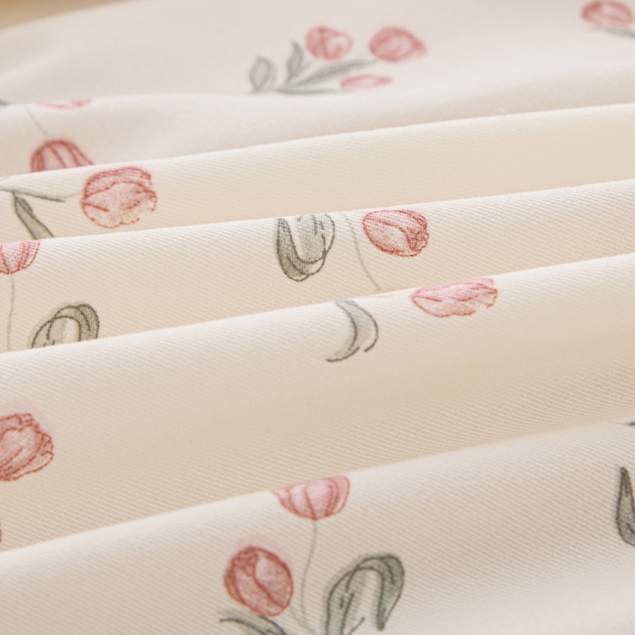 91家纺网 家纺一手货源 找家纺 蕾诺家纺 2025新款直播新款A类有氧提花云纱棉圆角吊边工艺四件套学生三件套 少女花季