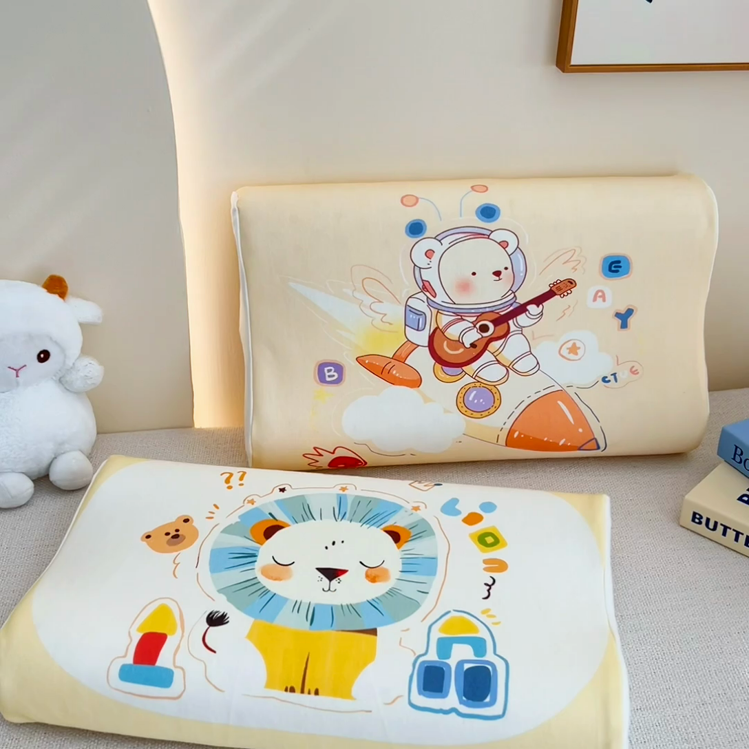 91家纺网 家纺一手货源 找家纺 梵赫 2025新款全棉A类儿童针织棉记忆枕（可拆卸） 星际熊 单枕套