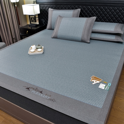 91家纺网 家纺一手货源 找家纺 （总）小牛席业 2025新款PE冷感霸王藤凉席席子系列（雪山刺绣款）凉席藤席冰藤席冰丝席竹席空调席乳胶席豆豆席