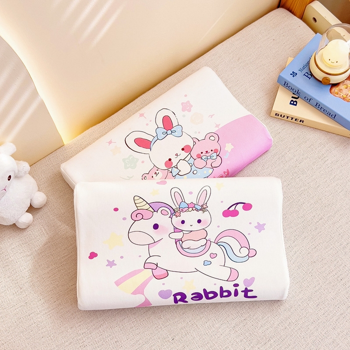 91家纺网 家纺一手货源 找家纺 梵赫 2025新款全棉A类儿童针织棉记忆枕（可拆卸） 独角马 30*50  含芯