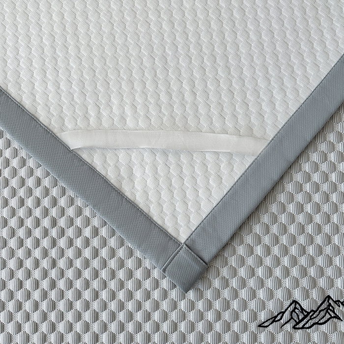 91家纺网 家纺一手货源 找家纺 澳梵家居 2025新款PE中分子A类凉感豆豆刺绣软凉席 冰川-浅灰