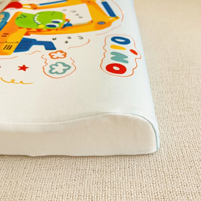 91家纺网 家纺一手货源 找家纺 梵赫 2025新款全棉A类儿童针织棉记忆枕（可拆卸） 挖掘机恐龙 30*50  含芯