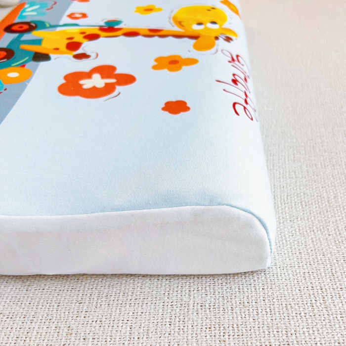 91家纺网 家纺一手货源 找家纺 梵赫 2025新款全棉A类儿童针织棉记忆枕（可拆卸） 快乐长颈鹿 30*50  含芯