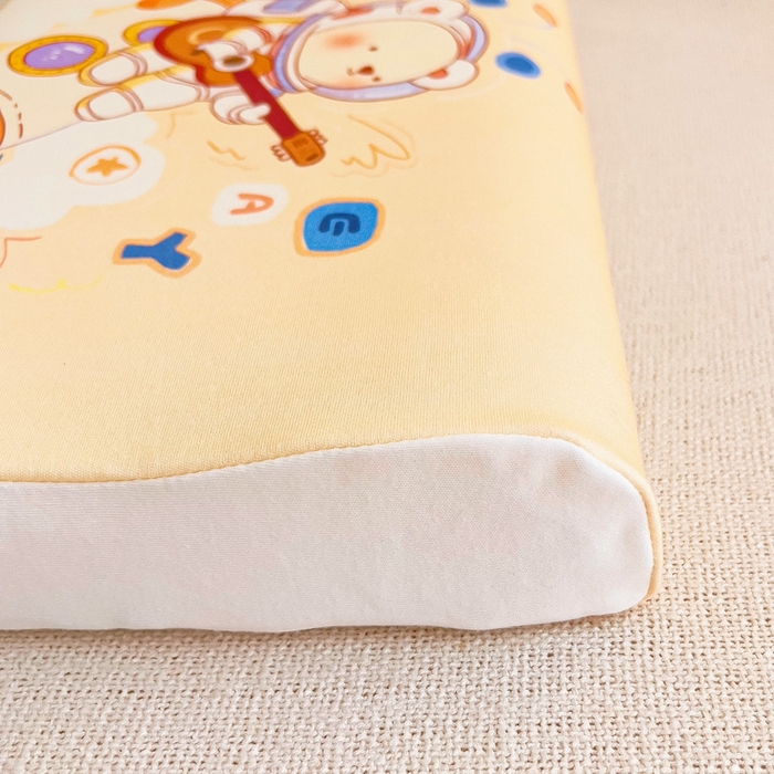 91家纺网 家纺一手货源 找家纺 梵赫 2025新款全棉A类儿童针织棉记忆枕（可拆卸） 星际熊 单枕套