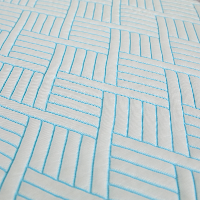 91家纺网 家纺一手货源 找家纺 2025新款韩国外贸爆款加厚PE中分子凉感豆豆软席 时空蓝-床席款