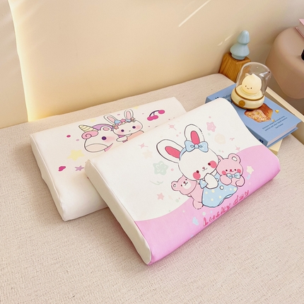 91家纺网 家纺一手货源 找家纺 梵赫 2025新款全棉A类儿童针织棉记忆枕（可拆卸） 小兔乖乖 单枕套