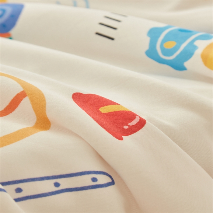 91家纺网 家纺一手货源 找家纺 艾佳宝贝 2025A类儿童全棉多功能单被套可拆式夏被四季被子 工程小车