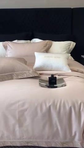 91家纺网 家纺一手货源 找家纺 馨蕊家居 2025新款100s高奢典藏简约全棉系列四件套-棉水漾 水漾-初夏粉