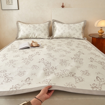 91家纺网 家纺一手货源 找家纺 （总）木希2025春夏新款可水洗冰丝席花漾数码印花花卉平席系列