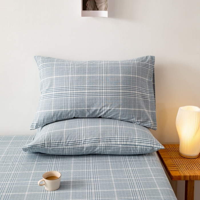 91家纺网 家纺一手货源 找家纺 2025新款A类色织水洗棉单被套 柏林兰