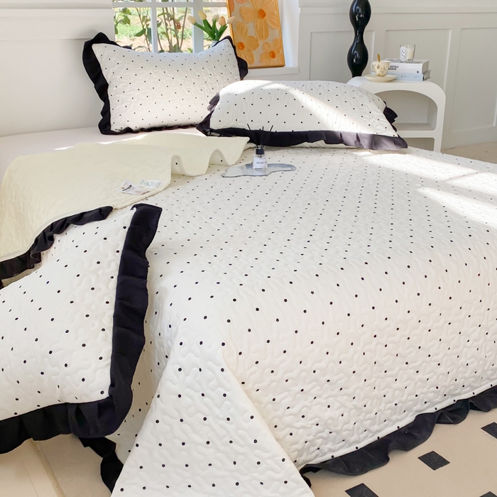 91家纺网 家纺一手货源 找家纺 佳品居 2025新款赫本风床盖四件套 赫本风-点点微爱