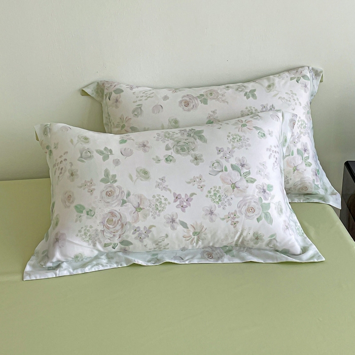 91家纺网 家纺一手货源 找家纺 棉生活家纺 2025新款天丝莱赛尔印花四件套 念池花