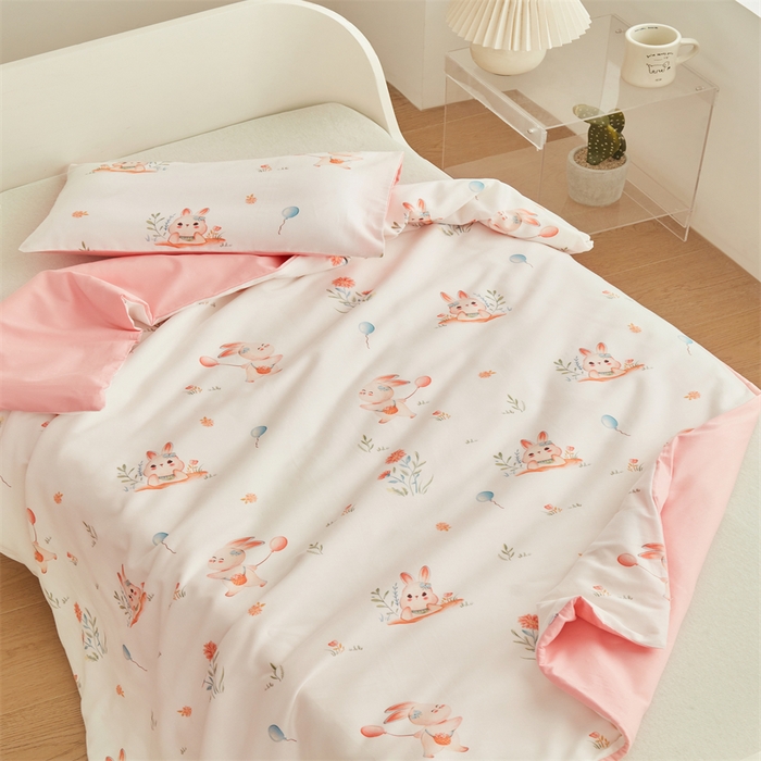 91家纺网 家纺一手货源 找家纺 艾佳宝贝 2025A类儿童全棉多功能单被套可拆式夏被四季被子 春日游玩