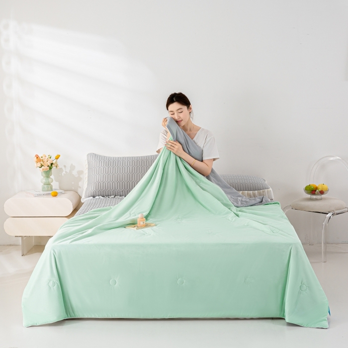 91家纺网 家纺一手货源 找家纺 （总）2025新款直播新款凉感丝超柔印花夏凉被