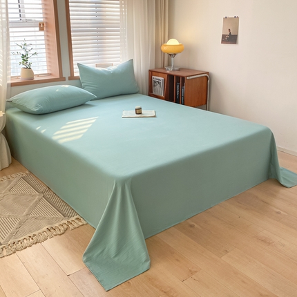 91家纺网 家纺一手货源 找家纺 耀悦家纺 2025新款A类人字纹提花水洗棉单品系列-单床单 人字纹-湖蓝