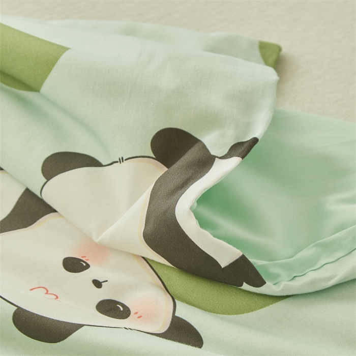 91家纺网 家纺一手货源 找家纺 艾佳宝贝 2025A类儿童全棉多功能单被套可拆式夏被四季被子 lucky熊猫