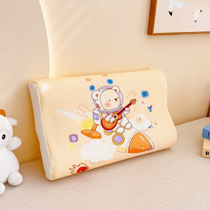 91家纺网 家纺一手货源 找家纺 梵赫 2025新款全棉A类儿童针织棉记忆枕（可拆卸） 星际熊 单枕套