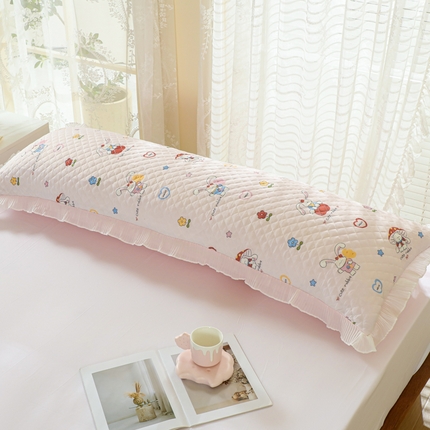 91家纺网 家纺一手货源 找家纺 美宜家 2025新款夏季凉感丝双人枕套花边情侣长枕套 硕果