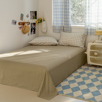 91家纺网 家纺一手货源 找家纺 塔塔家居  2025新款全棉纯棉双层纱床单床笠单品 小爱心