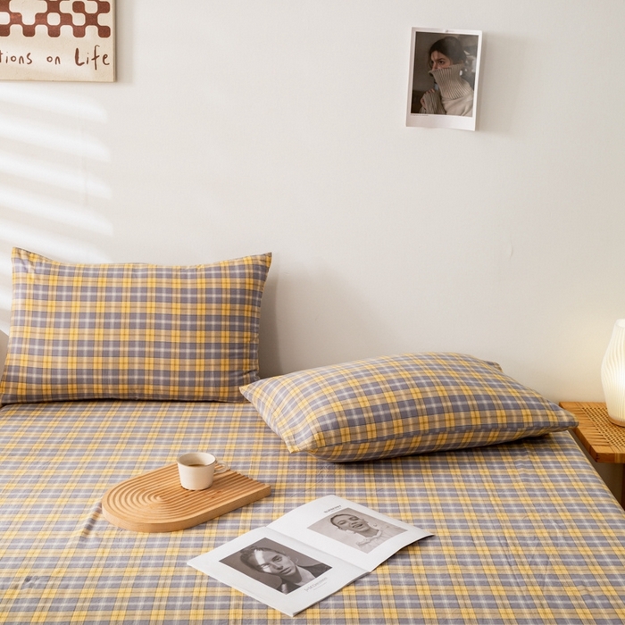 91家纺网 家纺一手货源 找家纺 2025新款A类色织水洗棉单被套 芳华灰