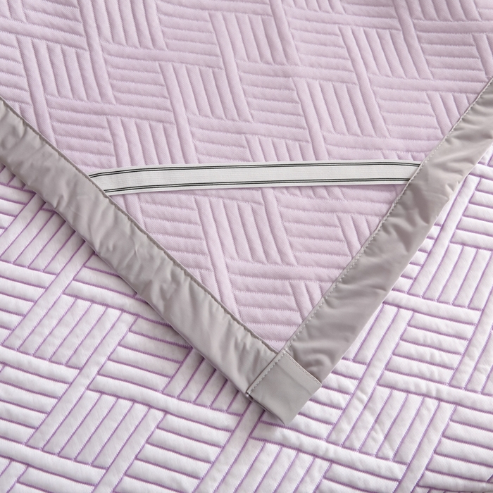 91家纺网 家纺一手货源 找家纺 2025新款韩国外贸爆款加厚PE中分子凉感豆豆软席 时空紫-床席款