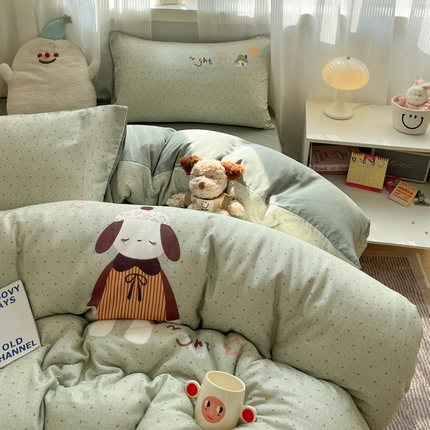 莱米家纺 2025新款全棉双层纱数码印花四件套 小夜曲