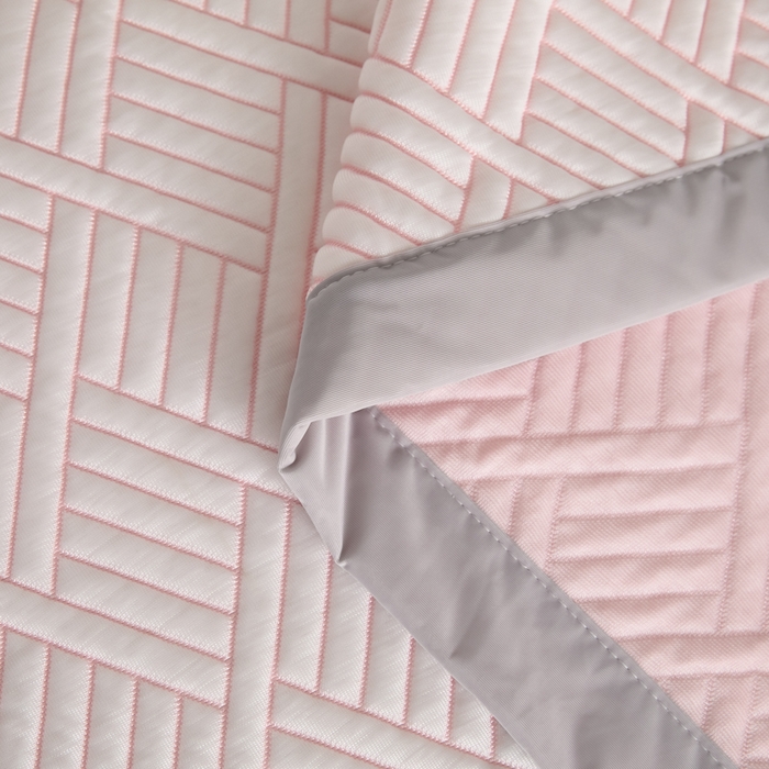 91家纺网 家纺一手货源 找家纺 2025新款韩国外贸爆款加厚PE中分子凉感豆豆软席 时空粉-床席款