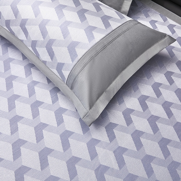 91家纺网 家纺一手货源 找家纺 全季家居 2025新款5A抗菌3D立体冰柔凉感冰丝席 菱形-天蓝 床笠款