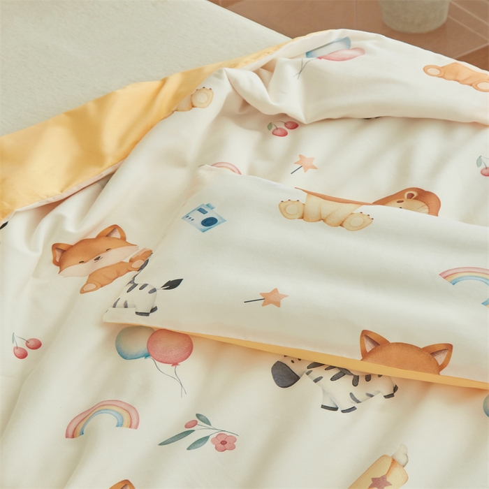 91家纺网 家纺一手货源 找家纺 艾佳宝贝 2025A类儿童全棉多功能单被套可拆式夏被四季被子 萌趣动物园