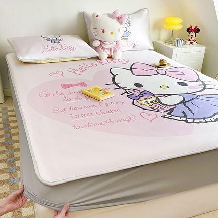 91家纺网 家纺一手货源 找家纺 （总）米帛2025新款大版三丽鸥乳胶凉席-床笠款